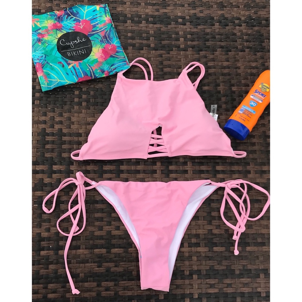 NWT strappy pink bathing suit.